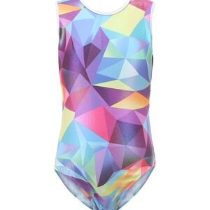 Leotards for Girls Gymnastics Ballet Dance Geometric Metallic Leotards Size 9-10
